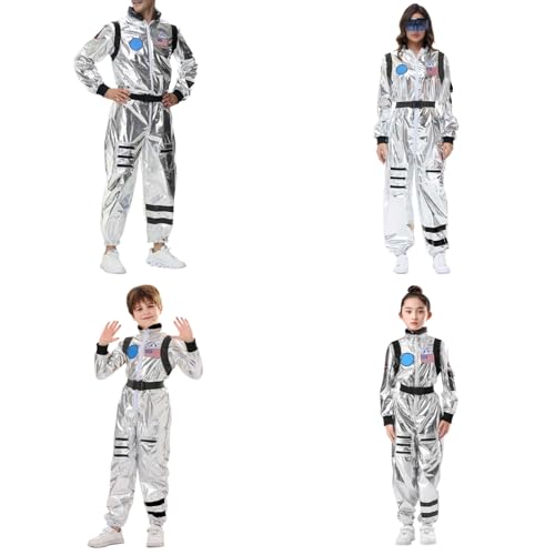 Astronauten Kostüm Kinder Space Kostüm Karneval Kostüm Couple Faschingskostüme Overall Astronaut Kostüm Familie Set Weltall Raumfahrer Kostüm Cosplay von Generic