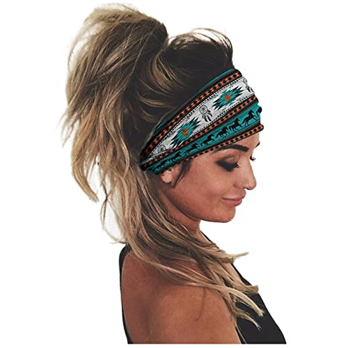 Atmungsaktiv Kopfband Drucken Bandana Women Wrap Haare elastisches Haarband Schweißvorhang Lamellen (Navy, One Size) von Generic