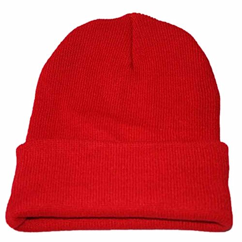Atmungsaktiv Strickmütze Winter Thermo Mütze Unisex-Hop-Hi One-Size/Einheitsgröße (Red, One Size) von Generic