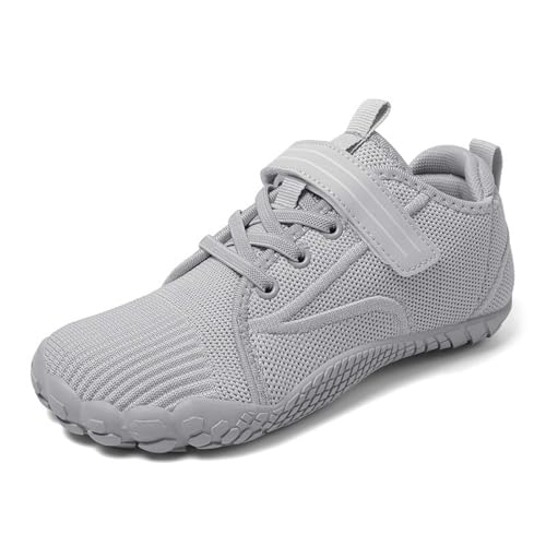 Atmungsaktive Hallenschuhe Kinder Hallenturnschuhe Jungen -Klettverschluss Sneaker Mesh Turnschuhe Soft Sportschuhe Leicht Wanderschuhe Einfarbig Laufschuhe Sport Schuhe für Teenager 5-14 Jahre von Generic
