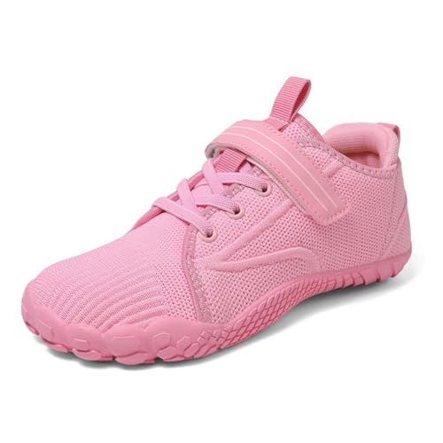Atmungsaktive Hallenschuhe Kinder Hallenturnschuhe Jungen -Klettverschluss Sneaker Mesh Turnschuhe Soft Sportschuhe Leicht Wanderschuhe Einfarbig Laufschuhe Sport Schuhe für Teenager 5-14 Jahre von Generic