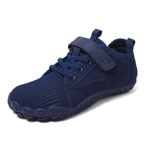 Atmungsaktive Hallenschuhe Kinder Hallenturnschuhe Jungen -Klettverschluss Sneaker Mesh Turnschuhe Soft Sportschuhe Leicht Wanderschuhe Einfarbig Laufschuhe Sport Schuhe für Teenager 5-14 Jahre von Generic