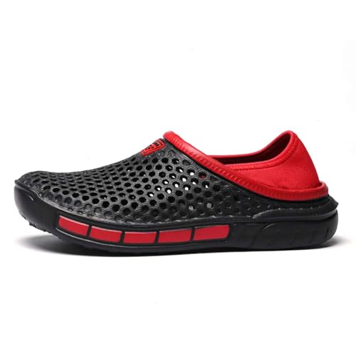 Atmungsaktive Herren-Sandalen Leichte Freizeitschuhe Bequeme Strandsandalen Flache Sommerschuhe Langlebige Outdoor-Sandalen für Frühling (Black, 40) von Generic