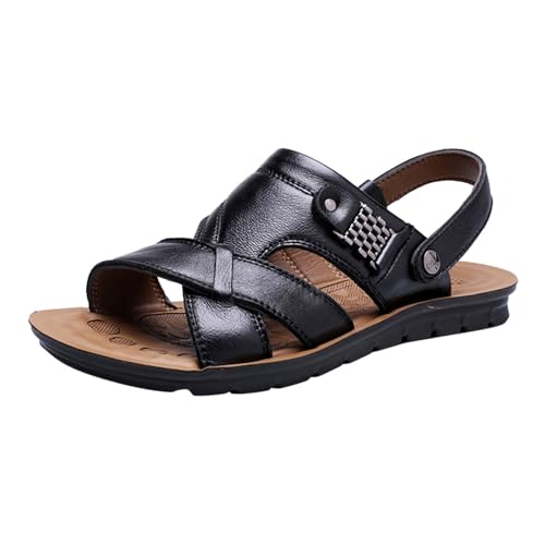 Atmungsaktive Herren-Sandalen zum Hineinschlüpfen für Freizeitkleidung, Strandspaziergänge, bequeme, leichte, flache -Outdoor-Schuhe Schuhe Herren Business 47 von Generic