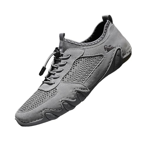 Atmungsaktive und Bequeme Barfußschuhe für den Alltag (Unisex) Sommer Mesh + Leder Atmungsaktive Wanderschuhe von Generic
