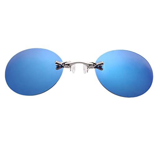 Aufsteckbrille Runde randlose Matrix Morpheus Sonnenbrille Mini rahmenlose Herrenbrille Vintage UV400 von generic