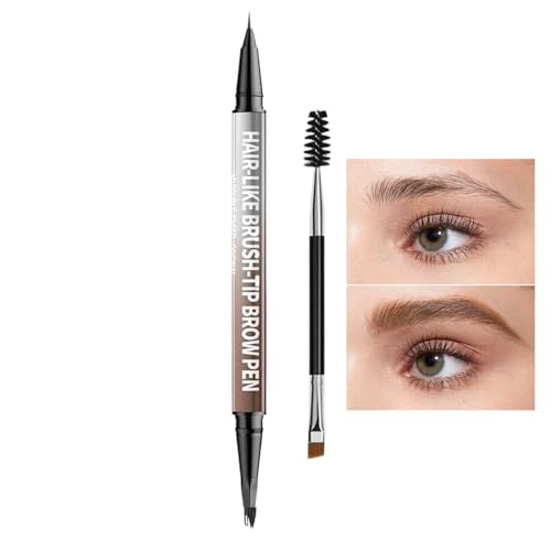 Augenbrauenstift - 4D Doppelendes wasserdichtes Brauenstift | Micro-Gabel-Tipp 2-in-1 Langlebige Brauenwerkzeug | Haarartige Mikroblading-Präzision für Anfänger-Fachleute Beauty Fitness Travel von Generic