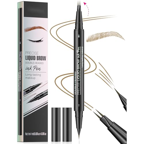 Augenbrauenstift - Eyebrow Pencil 2-in-1 Dual-Ended Augenbrauenstift 4-Zinken-Micro-Gabelspitzen-Applikator & präziser Pinselspitze erzeugt natürliche Augenbrauen (01# Hellbraun) von Generic