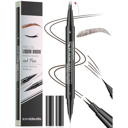 Augenbrauenstift - Eyebrow Pencil 2-in-1 Dual-Ended Augenbrauenstift 4-Zinken-Micro-Gabelspitzen-Applikator & präziser Pinselspitze erzeugt natürliche Augenbrauen (03# Dunkelbraun) von Generic
