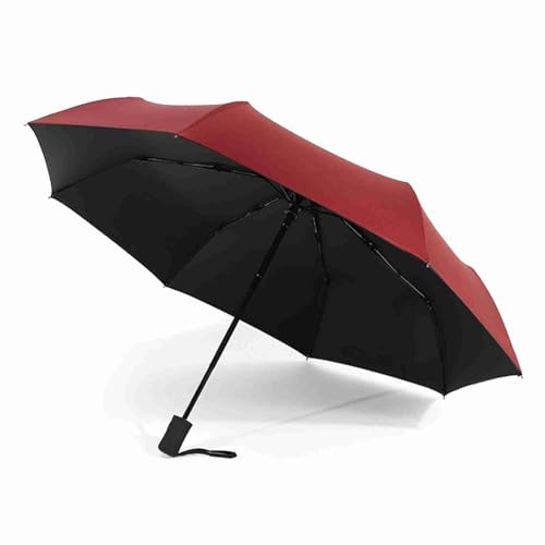 Automatischer Regenschirm, Faltbarer Regenschirm, Automatisch zu öffnender Kompakter Regenschirm, Faltbarer Kleiner Regenschirm, Reiseschirme für Regen (Rot) von Generic
