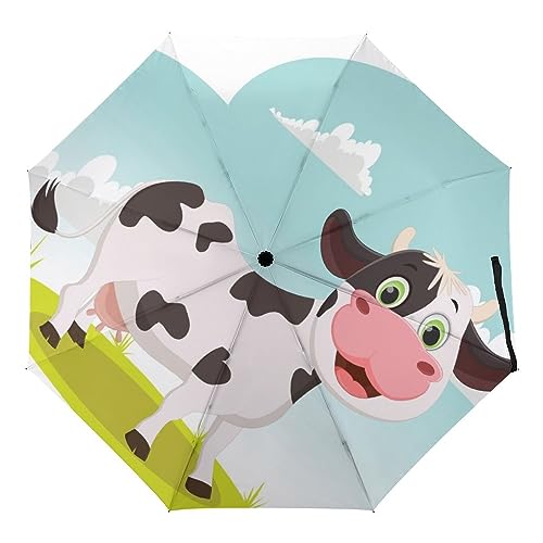 Automatischer Regenschirm Kuh Faltbare Regenschirme Leichte Winddichte Regenschirme Tragbare Reiseschirme von Generic