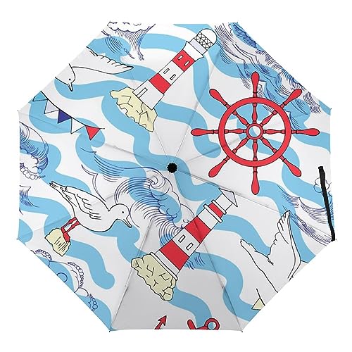Automatischer Regenschirm Möwe Und Leuchtturm Und Meereswelle Faltbare Regenschirme Leichte Winddichte Regenschirme Tragbare Reiseschirme Automatischer Regenschirm Möwe Und Leuchtturm Und Meereswelle Faltbare Regenschirme Leichte Winddichte Regenschirme Tragbare Reiseschirme von Generic