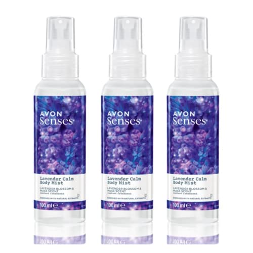 Avon Senses Lavendel-Körperspray mit Lavendelblüten und Moschus, beruhigend, 3 x 100 ml von Generic