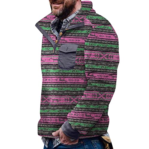 Aztec Fleece Pullover Herren Ohne Kapuze Fleecepullover mit Tasche Winterpullover Männer Fleecejacke Button down Sweatshirt Warm Vintage Norweger Pullover Fuzzy Sherpa Sweatpullover Lila L Aztec Fleece Pullover Herren Ohne Kapuze Fleecepullover mit Tasche Winterpullover Männer Fleecejacke Button down Sweatshirt Warm Vintage Norweger Pullover Fuzzy Sherpa Sweatpullover Lila L von Generic