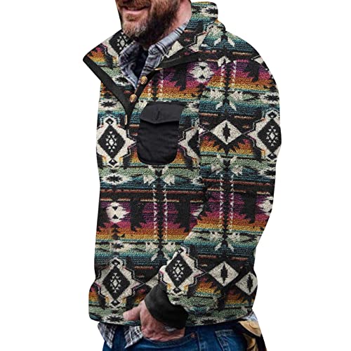 Aztec Fleece Pullover Herren Ohne Kapuze Fleecepullover mit Tasche Winterpullover Männer Fleecejacke Button down Sweatshirt Warm Vintage Norweger Pullover Fuzzy Sherpa Sweatpullover Schwarz M Aztec Fleece Pullover Herren Ohne Kapuze Fleecepullover mit Tasche Winterpullover Männer Fleecejacke Button down Sweatshirt Warm Vintage Norweger Pullover Fuzzy Sherpa Sweatpullover Schwarz M von Generic