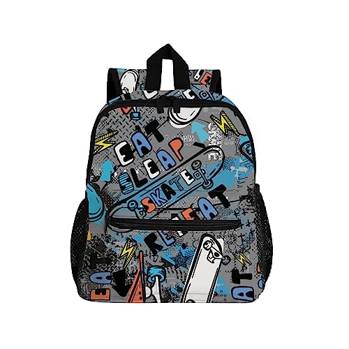 BALII Skateboard Nahtloses Muster Kinder Rucksack, Kleinkind Vorschultasche Kindergarten Schultasche Kindergarten Reisetasche für Mädchen Jungen, Skateboard Nahtloses Muster, 15.24 x 25.4 x 30.48 CM von Generic