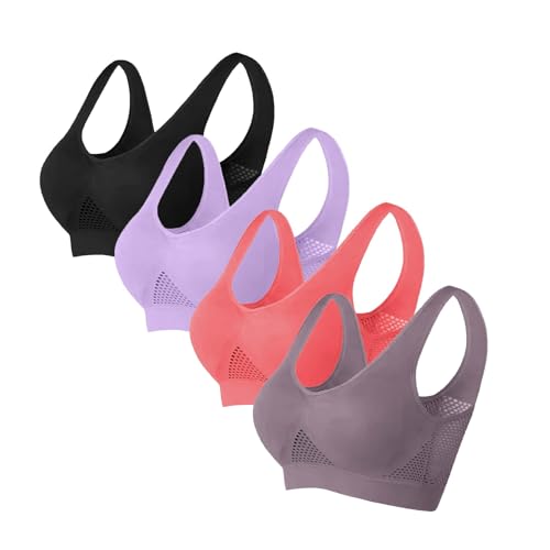 BBring BH Ohne Bügel,Atmungsaktiver Cool Lift Up Air BH, Nahtloser luftdurchlässiger Komfort-BH für Frauen, kabelloser kühler Komfort, atmungsaktiver BH(Pink, L) Comfit BH von Generic