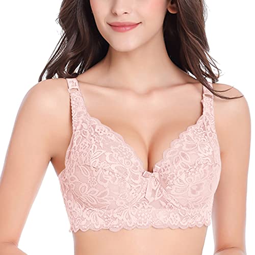 BH Damen mit ohne Bügel Nahtlose U-Förmiger Rücken BH Bustier Damen Push Up Sexy Bralette BH Bustier Ohne Bügel Leicht Blumen Lace Lifting-BH Spitzen Top Weste Unterwäsche von Generic