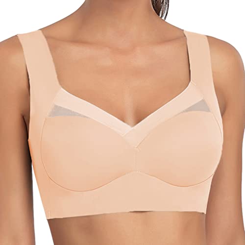 BH Haltungskorrektur BH Damen Nahtloser Spitzen BH ohne Bügel Damen Push Up BH Gepolsterter Weicher Atmungsaktiver Sport BH Alltags BH Für Senioren Sexy Dessous Bralette Keine Ränder atmungsaktiver von Generic