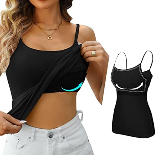 BH-Hemd Damen Bauchkontrolle Shaping Unterhemd Padded Top Figurformender Trägertop Gepolstert Bustier Nahtlose Camisole Kompressions-Tanktop Shirt von Generic