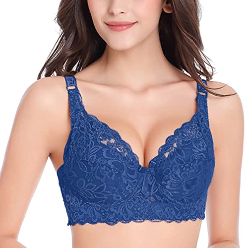 BH für Damen, ohne Bügel, Push-Up-BH, bequem, sexy, modisch, Tops-2, blau, 90B von Generic