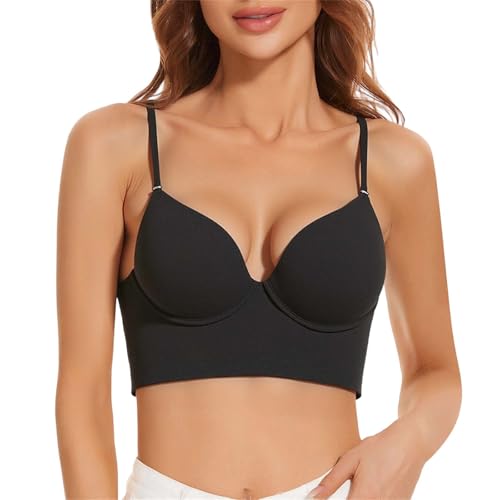 BH mit niedrigem Rücken für Frauen, Push-Up, tiefer V-Ausschnitt, tiefer rückenfreier BH, Multiway-Träger, wandelbarer BH, Draht-Hebe-BH Damen Super Push Up BH für Kleine Brüste sexy BH mit niedrigem Rücken für Frauen, Push-Up, tiefer V-Ausschnitt, tiefer rückenfreier BH, Multiway-Träger, wandelbarer BH, Draht-Hebe-BH Damen Super Push Up BH für Kleine Brüste sexy von Generic