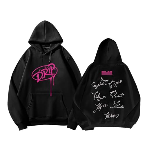 BM DRIP Hoodie,RAMI AHYEON RORA ASA RUKA CHIQUITA PHARITA Signature Graphic Sweatshirt For Damen Mädchen(Black3thick,XL) von Generic