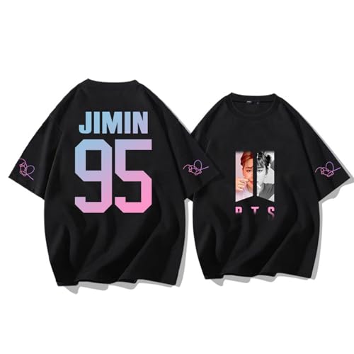 BT Nummer Name T-Shirt, J-HOPE JIN JUNGKOOK JIMIN RapMonster SUGA V Unisex T-Shirt(Color:Black-2,Size:L) von Generic