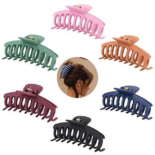 Baagh Haarklammern, 6 Haarspangen für Damen, 10,9 cm große Klauenclip für dickes Haar, rutschfeste Haarspangen sind eines der Haarstyling-Accessoires für Frauen und Mädchen (6 Farben) von Generic