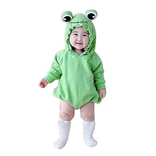 Baby Frosch Halloween Kostüm Junge Mädchen Mit Kapuze Sweatshirt Langarm Strampler Frosch Kostüm Halloween Kleidung Hemd Fliege Baby von Generic
