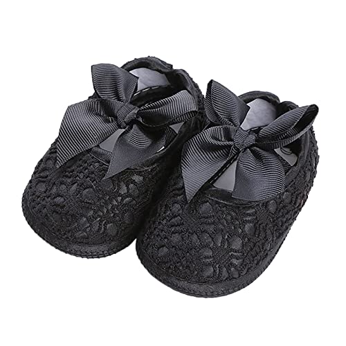 Baby Junge Taufe Kinder, Kleinkind, Kleinkind, Schuhe, Frühling und Sommer, Mädchen, Bodensportschuhe, elastischer Gürtel, Schleife, leicht und bequem Kleinkind-Mädchenschuhe zum (Black, 21 Infant) von Generic