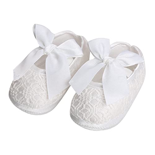 Baby Junge Taufe Kinder, Kleinkind, Kleinkind, Schuhe, Frühling und Sommer, Mädchen, Bodensportschuhe, elastischer Gürtel, Schleife, leicht und bequem Kleinkind-Mädchenschuhe zum (White, 21 Infant) von Generic