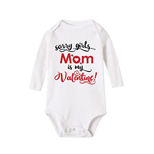 Baby Jungen Babysachen Mädchen 0-6 Monate Kinder Baby Valentinstag Kleinkind Mädchen Jungen Buchstaben Herz Drucke Lange Ärmel Overall Strampler Schlafanzug Baby Baby Schlafanzug von Generic
