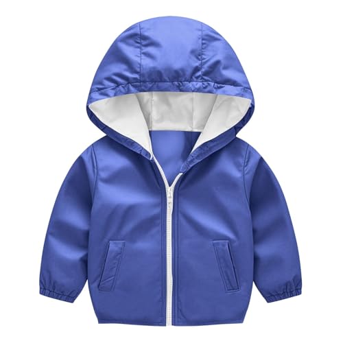 Baby Kapuzen Jackets Langarm Winddicht Mantel Jacken Regenjacke Kinder Mädchen Regenjacken Regenbekleidung Wind- und Wasserdicht Bekleidungsset (Blue, 12-18 Months) von Generic
