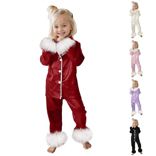 Baby Kleinkind Mädchen Knopfleiste Schlafanzug-Set Fleece Langarm Knopfleiste Hemd + Hose Schlafanzug für Kinder 2-teiliger PJs Set Baby Kleinkind Mädchen Knopfleiste Schlafanzug-Set Fleece Langarm Knopfleiste Hemd + Hose Schlafanzug für Kinder 2-teiliger PJs Set von Generic