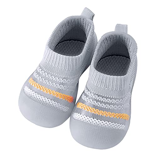 Baby Mädchen Jungen Kinder Freizeitschuhe Mesh Soft Bottom Atmungsaktive Slip On Sportschuhe Socken Schuhe Rutschfeste Babyschuhsocken (Grey, 0-6Months) von Generic