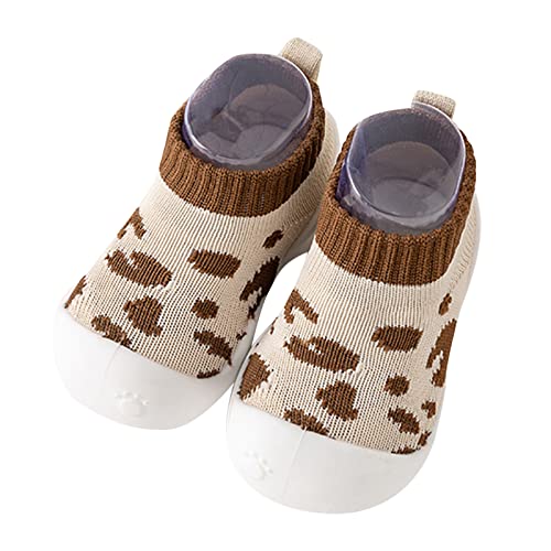 Baby Mädchen Jungen Kinder Leopardenmuster Freizeitschuhe Mesh Soft Bottom Atmungsaktive Slip On Sportschuhe Socken Schuhe Kleinkind Kleid Schuhe Mädchen (Brown, 2-2.5 Years Toddler) von Generic