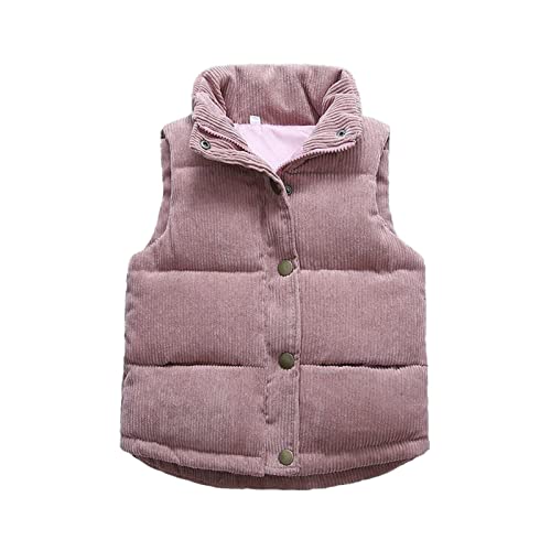 Baby Mädchen Winterweste Kleinkind Jungen Mädchen Weste Fleece Fuzzy Ärmelloser Mantel Oberbekleidung Taschen (Pink, 12-18 Months) von Generic