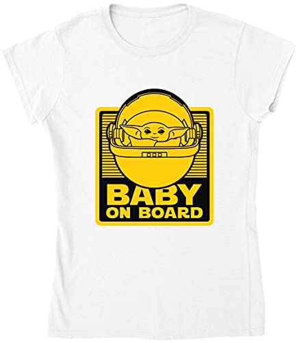 Baby On Board Artwork Damen T-Shirt! Gr. M, weiß von Generic