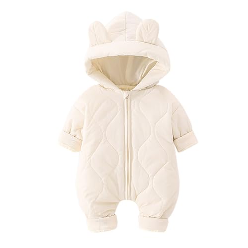 Baby-Overall Baby-Strampler Flanell Winter-Strampelanzug mit Füßchen Kapuze Cartoon von Generic