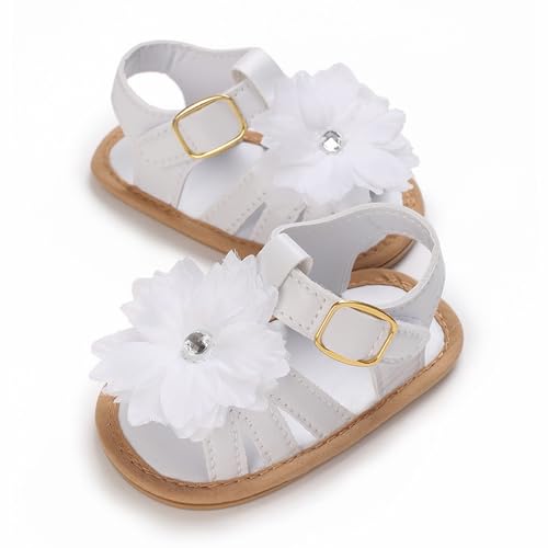 Baby Sandalen Mädchen - Prinzessin Schuhe Mit Blumen Kleinkind Lauflernschuhe Elegnate Strandschuhe Gummi Sohle Gartenschuhe Anti-Rutsch Freizeitschuhe Sommer Sportschuhe Ballettschuhe von Generic