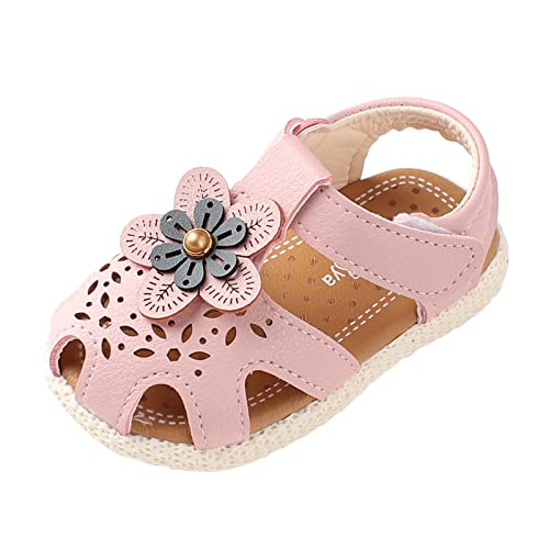 Baby Schuhe Indoor und Mädchen Sandalen Blumen hohl leicht atmungsaktiv und bequem Dance Sneaker (Pink, 23 Toddler) von Generic