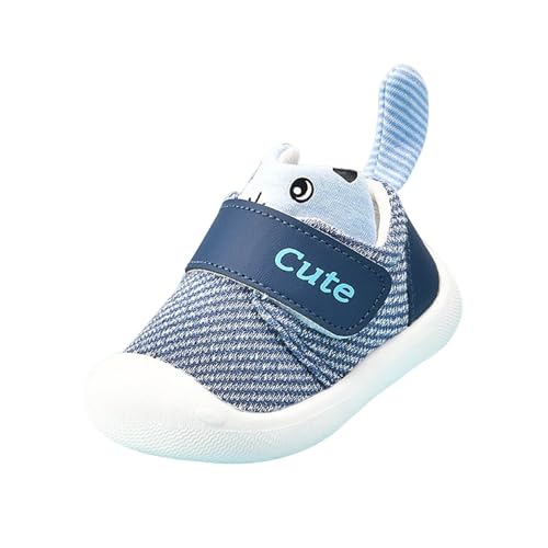 Baby Schuhe Mädchen Lauflernschuhe Babyschuhe Weich Flach Gummi Anti-Rutsch Hausschuhe Atmungsaktive Sneaker Weich Leicht rutschfeste Süße Slippers (Blue, 23.5 Infant) von Generic