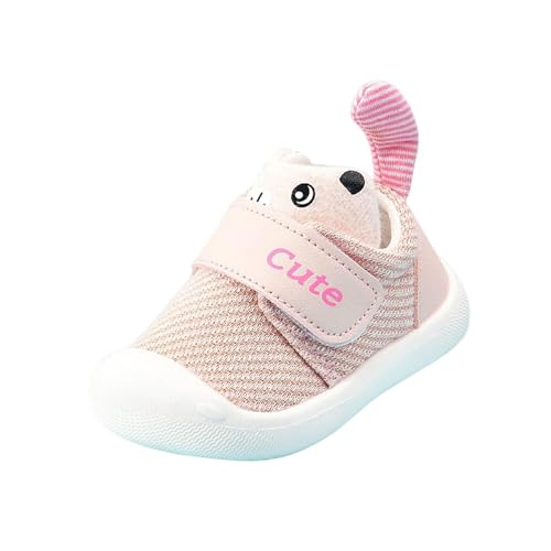 Baby Schuhe Mädchen Lauflernschuhe Babyschuhe Weich Flach Gummi Anti-Rutsch Hausschuhe Atmungsaktive Sneaker Weich Leicht Rutschfeste Süße Slippers (Pink, 23.5 Infant) von Generic