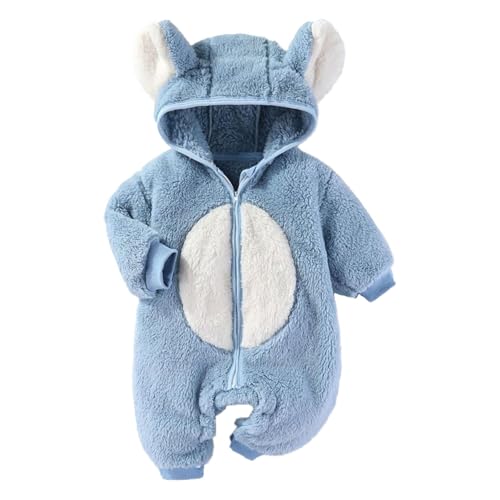 Baby Strampler Mädchen Baby Fuzzy Anzug Kostüm Outfits Entzückende Hoodies Unisex Baby Junge 6 Monate Kleidung (Blue, 0-6 Months) von Generic