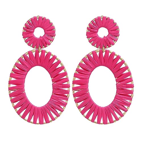 Babys Rosa Herz-Ohrringe Heiße rosa Ohrringe für Frauen Liebhaber-Ohrringe Ohrringe Rechteckige baumelnde Ohrringe Quasten-Ohrringe für Frauen Leichter Statement-Schmuck Echte (M, One Size) von Generic