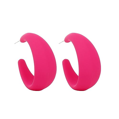 Babys Rosa Herz-Ohrringe Heiße rosa Ohrringe für Frauen Liebhaber-Ohrringe Ohrringe Rechteckige baumelnde Ohrringe Quasten-Ohrringe für Frauen Leichter Statement-Schmuck Echte (O, One Size) von Generic