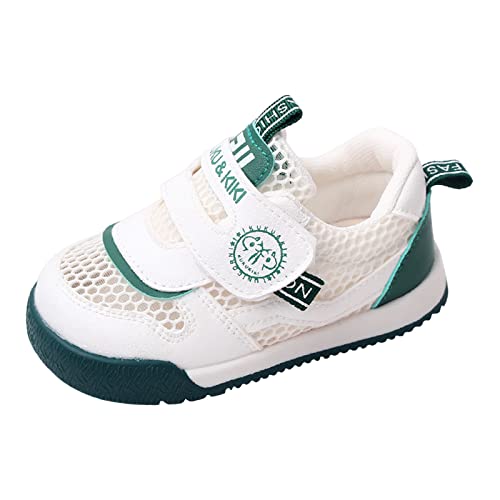 Babyschuhe 5 Monate Mode Sommer Kinder Sportschuhe Jungen Und Mädchen Freizeitschuhe Flacher Boden rutschfeste Hohlmaschen Obermaterial Atmungsaktiv Und Bequem Turnschuhe 22 (Green, 22.5 Toddler) von Generic