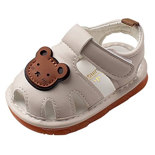 Babyschuhe Internet-Berühmtheit Schrei-Schuhe Kinder Lauflernschuhe Puppenschuhe Sommer Sandalen Kleinkind Krabbelschuhe Antirutsch BarfußSchuhe Beim Gehen macht es Geräusche (Beige, 22.5 Infant) von Generic