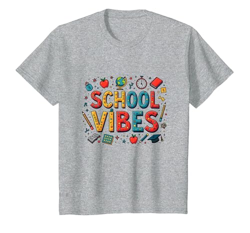 Back to School Vibes: Academic Fun Education Graphics T-Shirt, Kinder, Grau Meliert, 104 von Generic